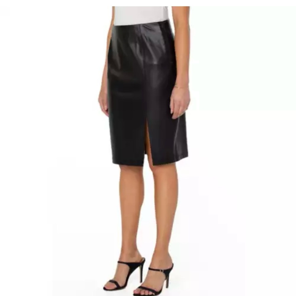 NWOT Liverpool Sukhy Leather Pencil Skirt w/ Slit, size 2P - Picture 2 of 7